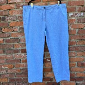 Talbots Womens Plus Light Blue Casual Relaxed Crop Pants 100% Cotton 20W